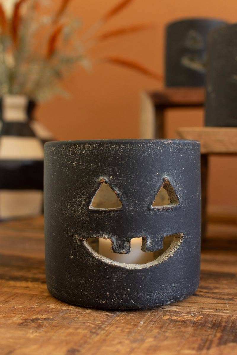 Black Clay Jack-O-Lantern Short - Nifty Decor & More