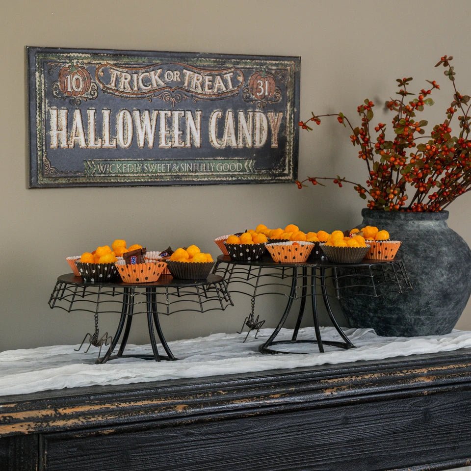 Black Spider Web Risers SET/2 - Nifty Decor & More