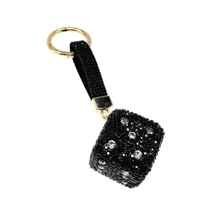 Bling Studded Cube Dice Bag Charm Keychain - Nifty Decor & More
