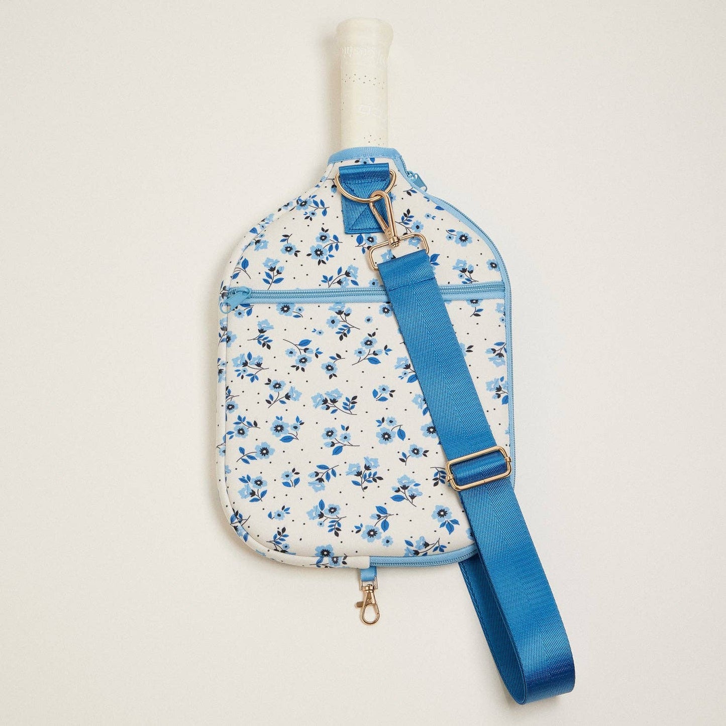Blue - Floral - Neoprene - Pickleball - Paddle - Bag - Nifty Decor & More