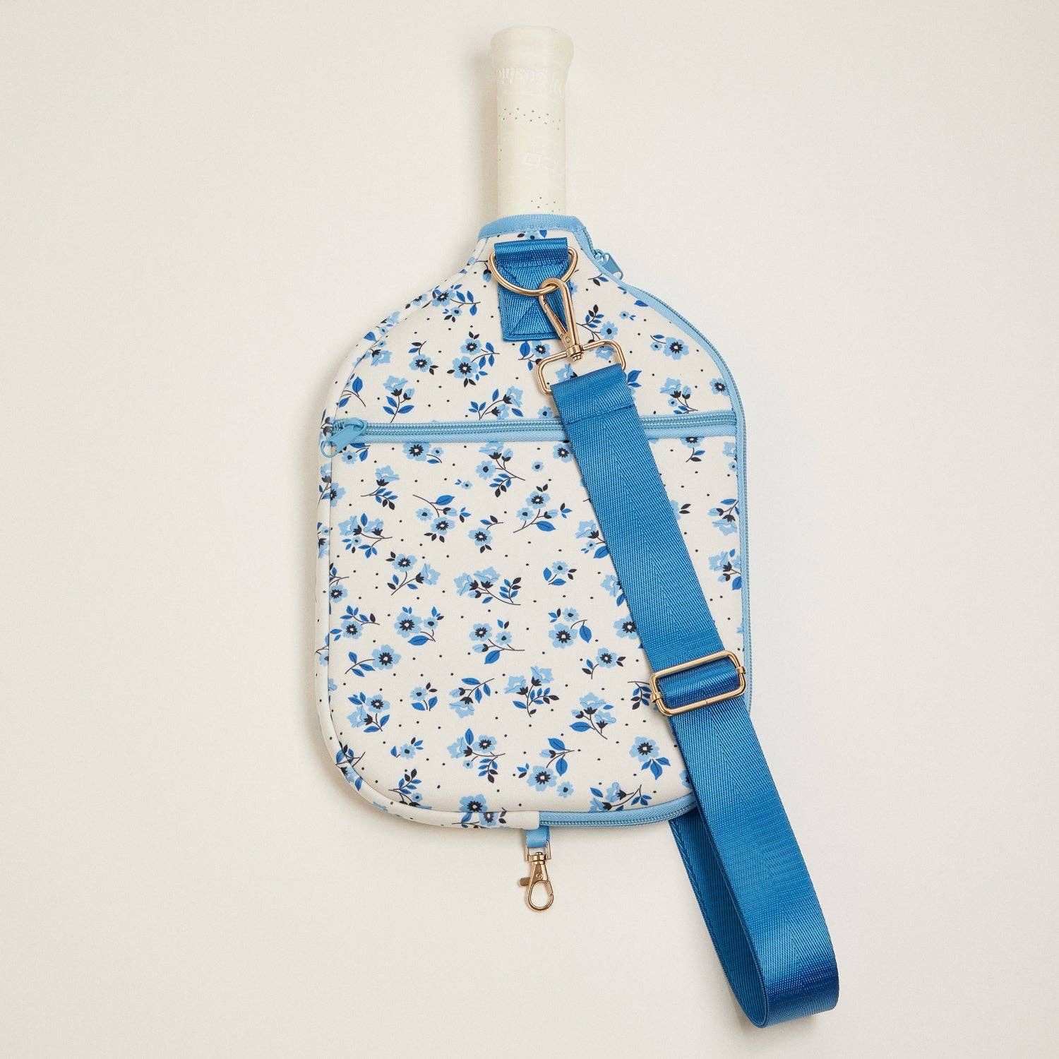 Blue - Floral - Neoprene - Pickleball - Paddle - Bag - Nifty Decor & More