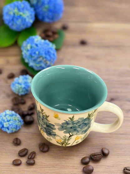 Blue Hydrangea Blooms All Over Ceramic Coffee Mug 14oz - Nifty Decor & More