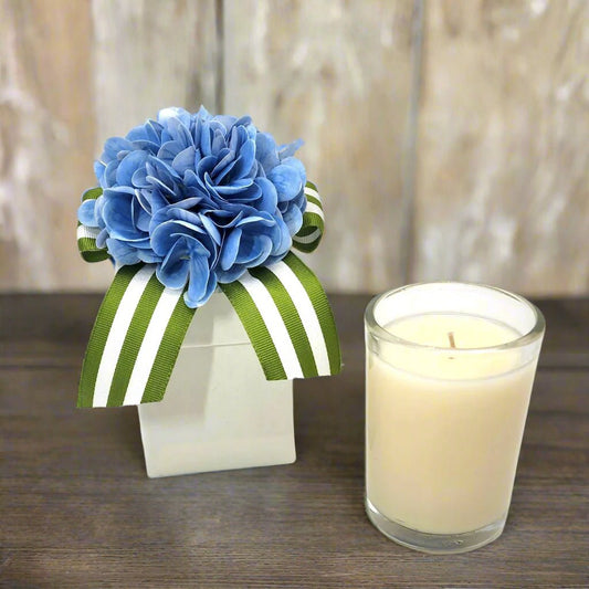 Blue Hydrangea Luxury Candle 8 oz, Luxury Flower Box for Aromatherapy, Ideal Gift for Her & Home Accents - Nifty Decor & More
