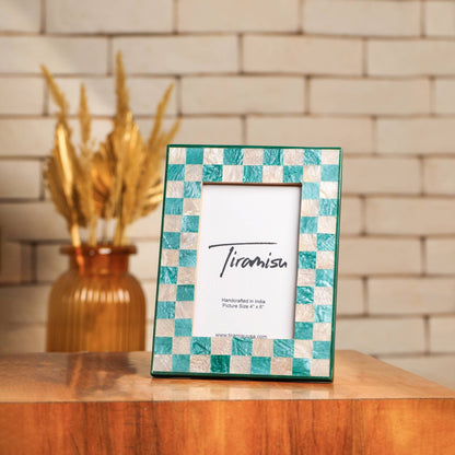 Blue & Ivory Resin Picture Frame - Nifty Decor & More