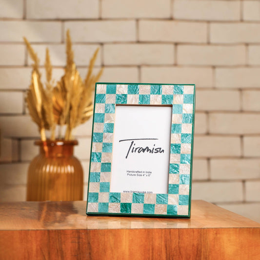Blue & Ivory Resin Picture Frame