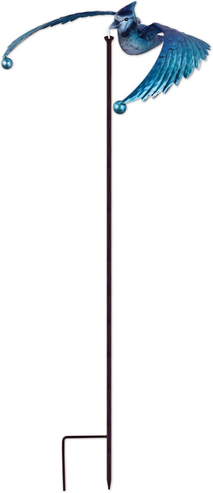 Blue Jay Bird Balance Drifter, whimsical nature-themed outdoor ornament, unique gift for Mother’s Day