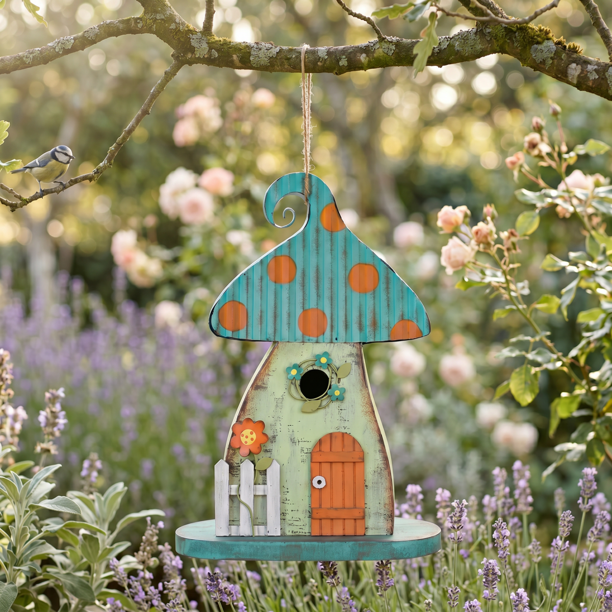 Blue Mushroom Bird - Nifty Decor & More