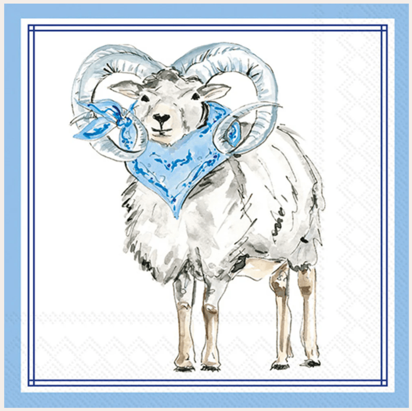 Blue Ram Hometown Pride Cocktail Napkin (20ct) - Nifty Decor & More