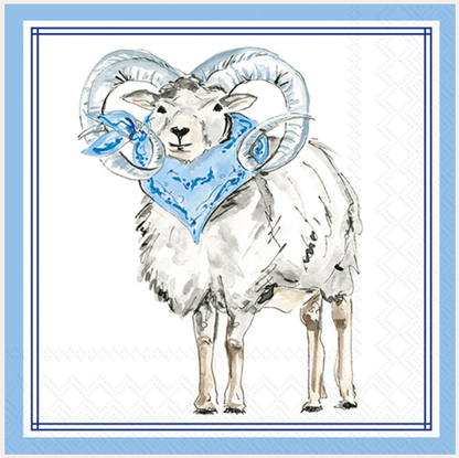 Blue Ram Hometown Pride Cocktail Napkin (20ct) - Nifty Decor & More