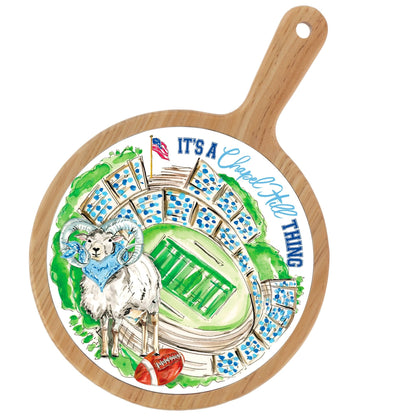 Blue Ram Stadium Collegiate Bamboo & Ceramic Cheese Board - Nifty Decor & More