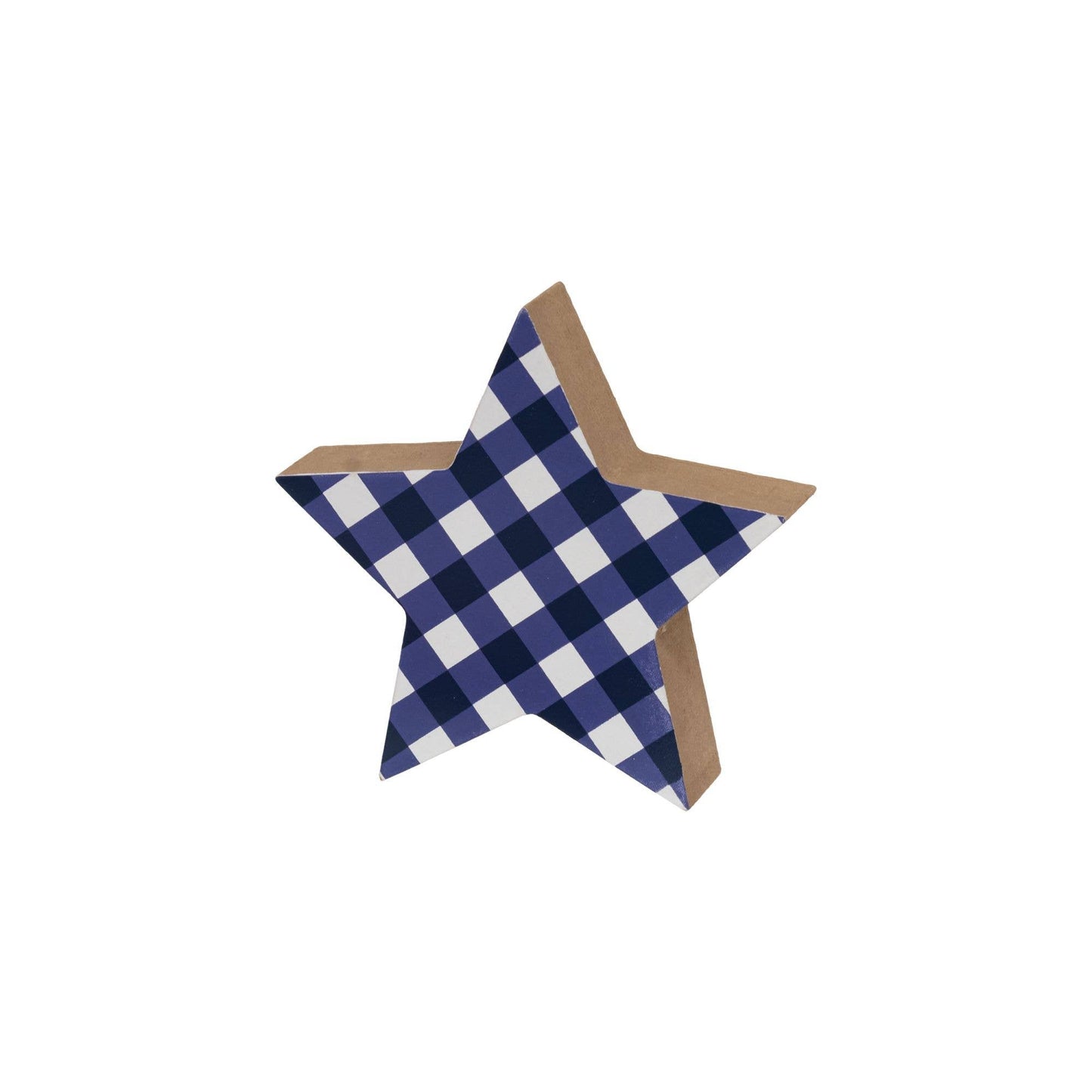 Blue & Red Plaid Wooden Stars 2/Set - Nifty Decor & More