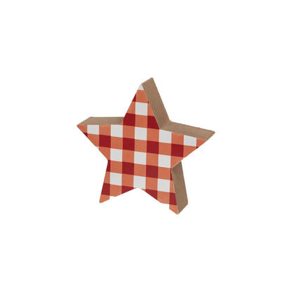Blue & Red Plaid Wooden Stars 2/Set - Nifty Decor & More