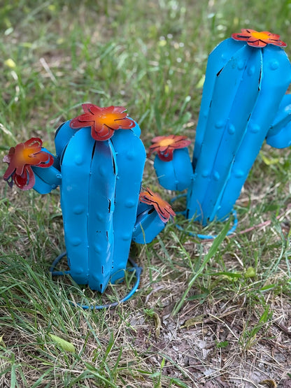 Blue Sahuaro Metal Cactus - Nifty Decor & More