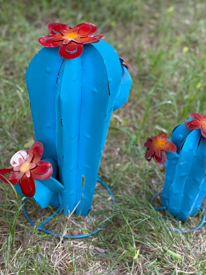 Blue Sahuaro Metal Cactus - Nifty Decor & More