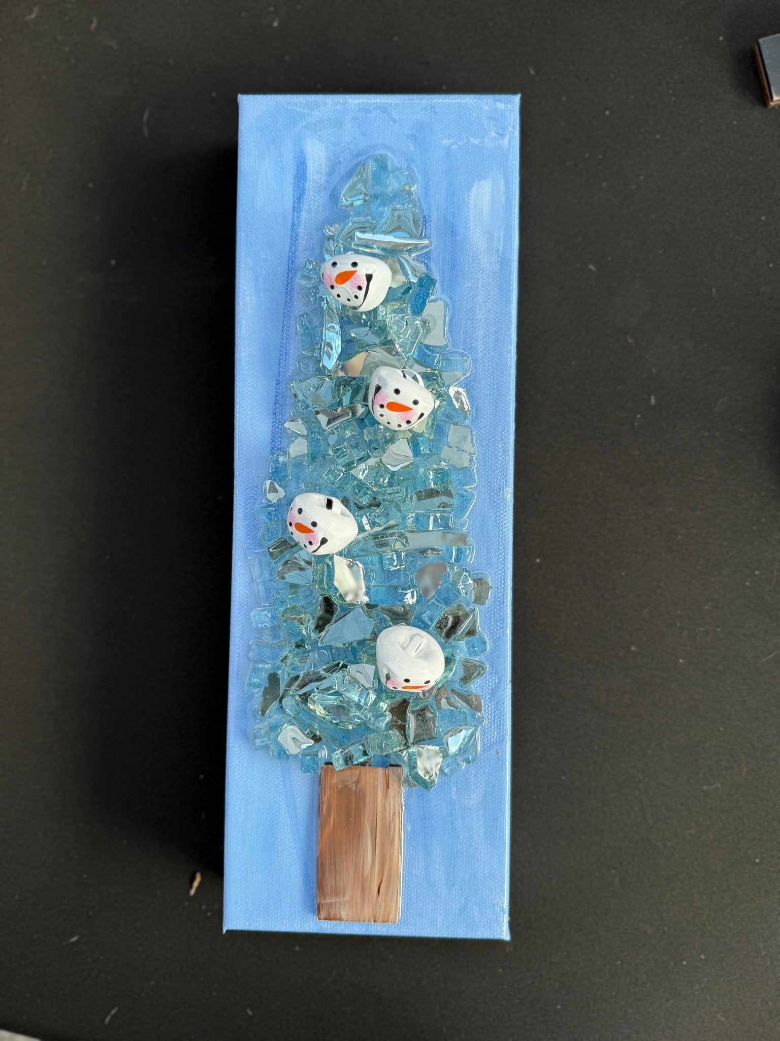 Blue Snowman Bell Christmas Tree Resin Frame - Nifty Decor & More