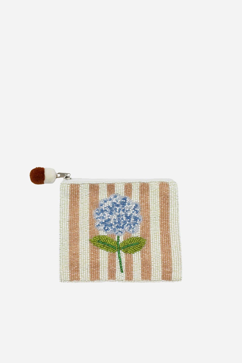 Blue Striped Hydrangea Beaded Coin Pouch - Nifty Decor & More
