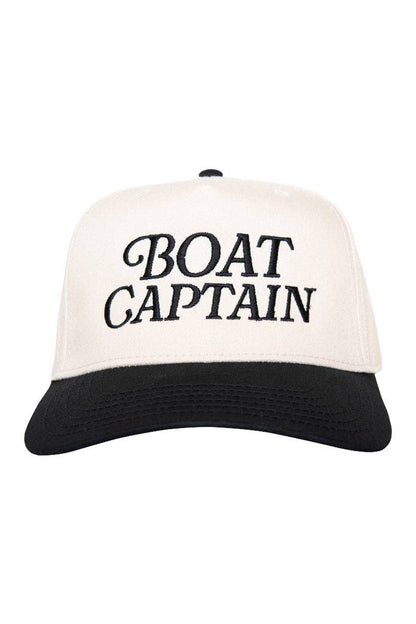 Boat Captain Two-Toned Retro Hat, Chic Girly Summer Accessory, Stylish Sun Protection, Perfect Gift for Beach Lovers Trucker Hats Black and Tan