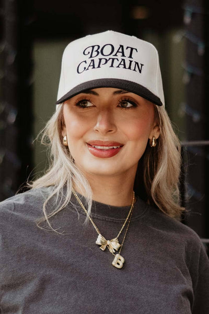 Boat Captain Two-Toned Retro Hat, Chic Girly Summer Accessory, Stylish Sun Protection, Perfect Gift for Beach Lovers Trucker Hats
