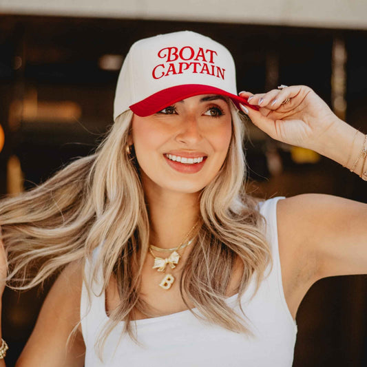 Boat Captain Two-Toned Retro Hat, Chic Girly Summer Accessory, Stylish Sun Protection, Perfect Gift for Beach Lovers Trucker Hats