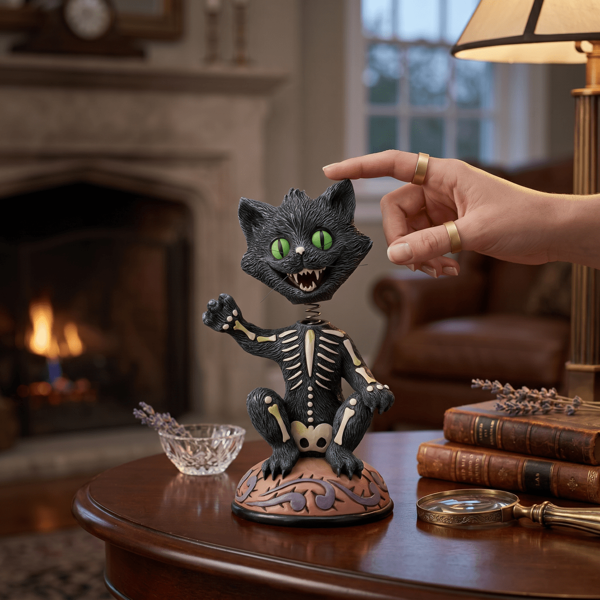 Bobble Head Black Cat Figurine - Nifty Decor & More