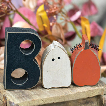 "Boo Ghost & Pumpkin Blocks 3/Set - Nifty Decor & More