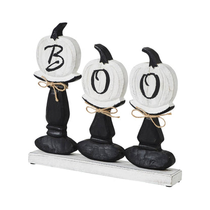 BOO Pumpkin Wood Tabletop Sign, 13.5" Halloween Decor - Nifty Decor & More