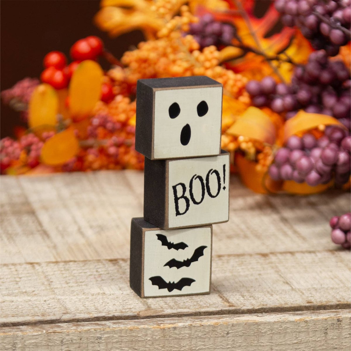 Boo & Skeleton Reversible Mini Blocks 3/Set - Nifty Decor & More