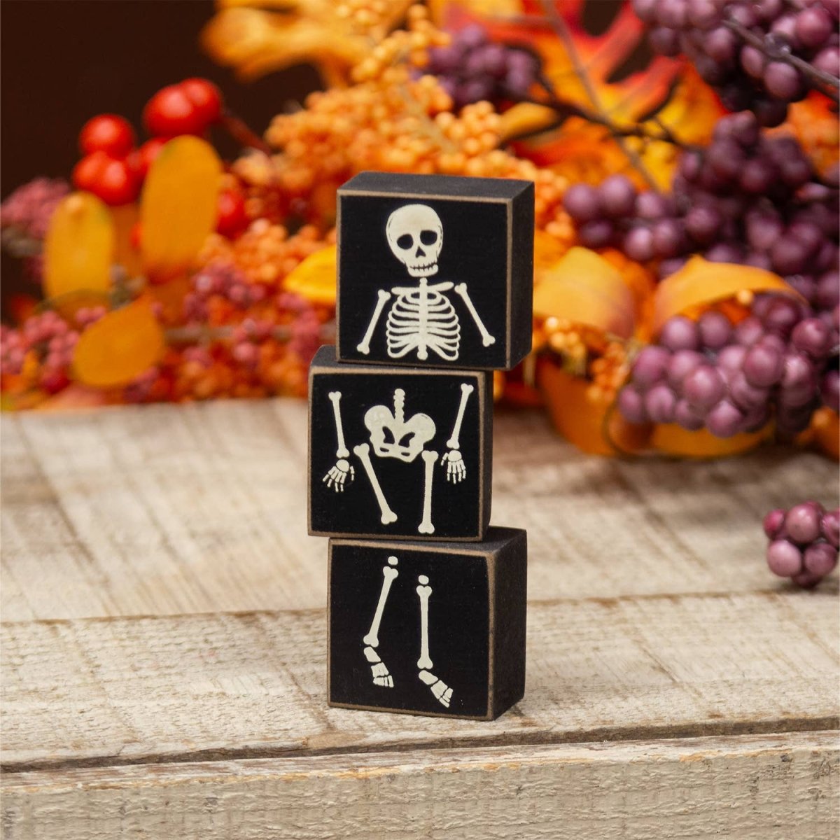 Boo & Skeleton Reversible Mini Blocks 3/Set - Nifty Decor & More