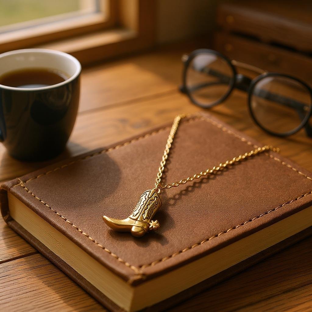 Boot Pendant Gold - Dipped Necklace, Unique Western - Inspired Jewelry, Casual and Formal Accessory, Gift for Women - Nifty Decor & More