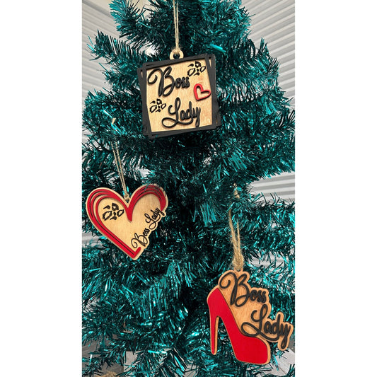 Boss Babe Ornaments | Trendy Lady Christmas Decorations | Gift for Women, Office Decor, Holiday Ornament, Fun & Stylish Decor - Nifty Decor & More