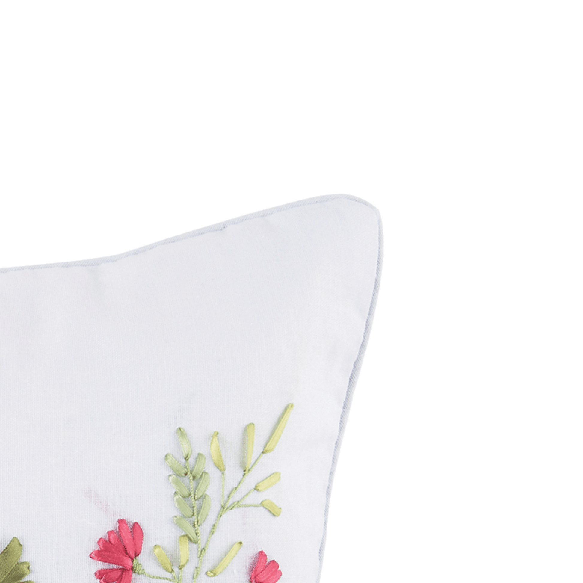 Botanical Ribbon Pillow, comfy and cute floral throw pillow, decorative accent for living room, gift for her - Nifty Decor & More