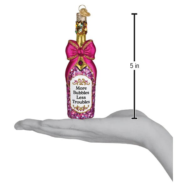 Bottle With Bow Ornament - Nifty Decor & More