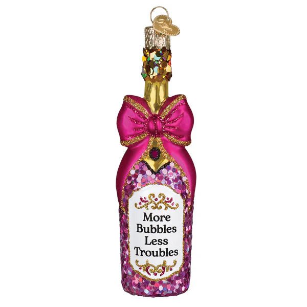Bottle With Bow Ornament - Nifty Decor & More