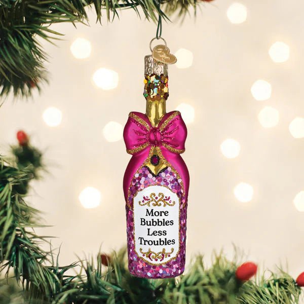 Bottle With Bow Ornament - Nifty Decor & More