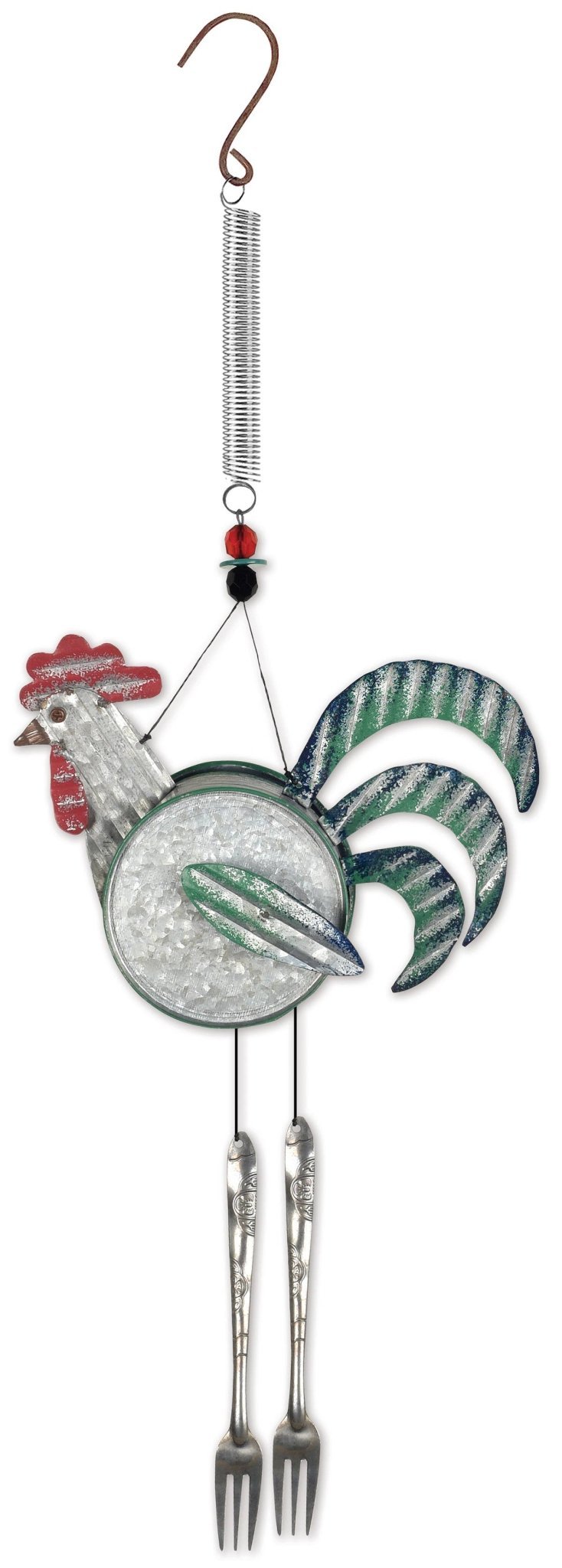 Bouncy Rooster Outdoor Decor, Colorful Farmyard Accent for Garden Fun, Unique Mother's Day Gift Idea - Nifty Decor & More