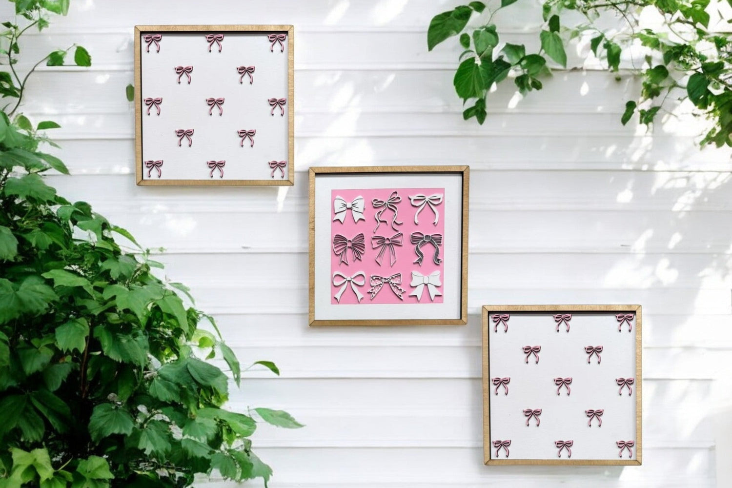 Bow Coquette Preppy Wall Art, Kids Room Decor for Girls, Stylish Nursery Decoration Gift - Nifty Decor & More