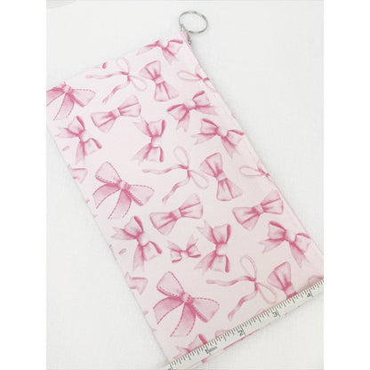 Bow Design Pink Coquette Coin Purse – Preppy Bow Print Zipper Pouch
