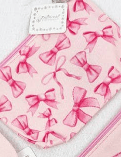 Bow Design Pink Coquette Coin Purse – Preppy Bow Print Zipper Pouch
