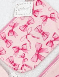 Bow Design Pink Coquette Coin Purse – Preppy Bow Print Zipper Pouch - Nifty Decor & More