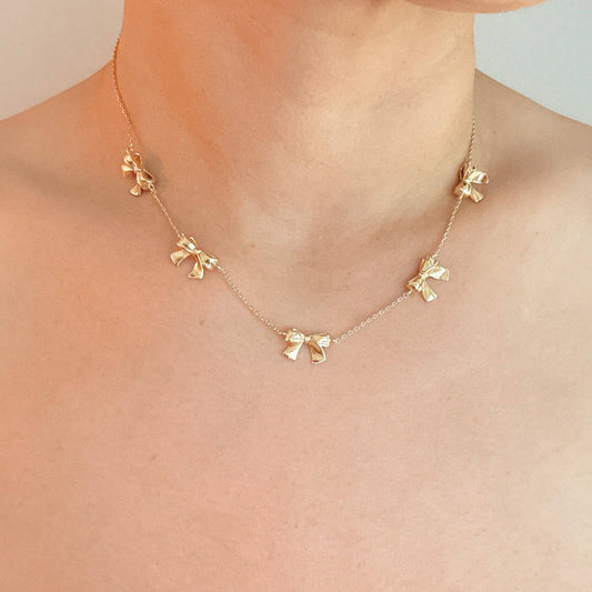 Bow Festival Necklace, Chic Girly Jewelry, Stylish Accessory for Summer Events, Perfect Gift for Her - Nifty Decor & More