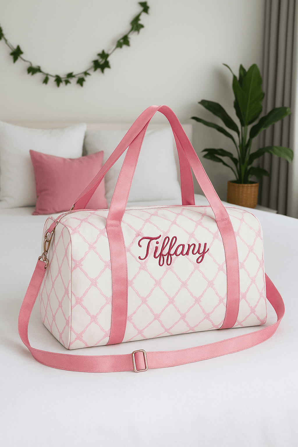 Bow Printed Duffel Bag, Wedding Weekend Bag, Gift for Her, Dance Gear - Nifty Decor & More