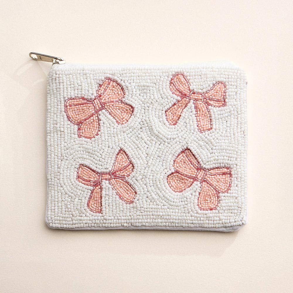 Bow Seed Beaded Mini Pouch Bag - Nifty Decor & More
