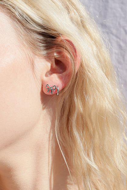 Bow Stud Earrings 18K Gold PVD, Stylish Girly Accessory for Everyday Wear, Mother’s Day Gift Idea for Women