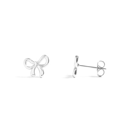 Bow Stud Earrings 18K Gold PVD, Stylish Girly Accessory for Everyday Wear, Mother’s Day Gift Idea for Women Stainless