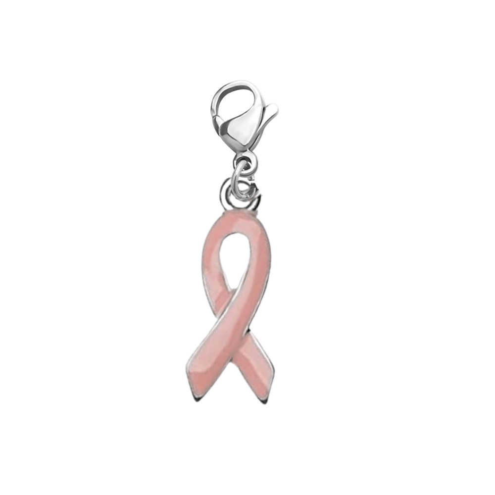 Breast Cancer Pink Ribbon Charm - Nifty Decor & More