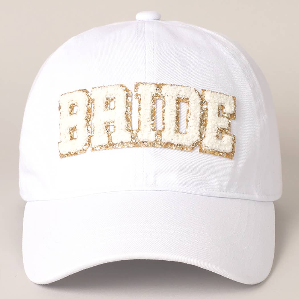 Bride Chenille Baseball Cap, Soft Cotton Patch Hat, Perfect for Bridal Shower or Bachelorette Party Gift Hats
