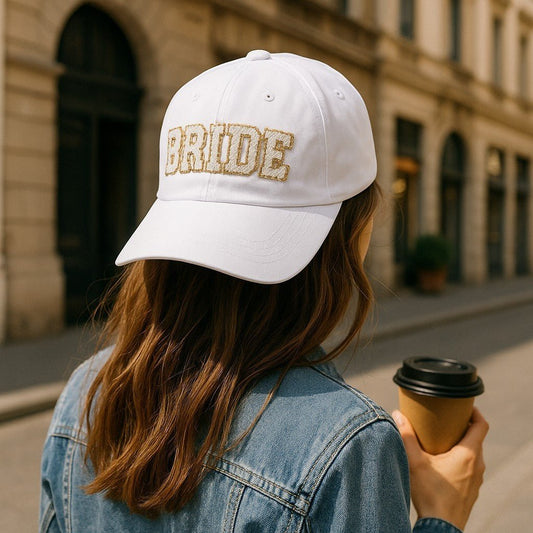 Bride Chenille Baseball Cap, Soft Cotton Patch Hat, Perfect for Bridal Shower or Bachelorette Party Gift Hats