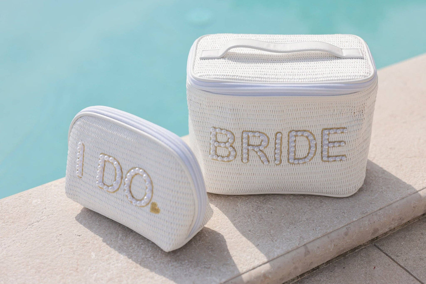 "BRIDE" COSMETIC CASE, WHITE - Nifty Decor & More