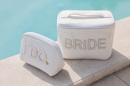 "BRIDE" COSMETIC CASE, WHITE - Nifty Decor & More