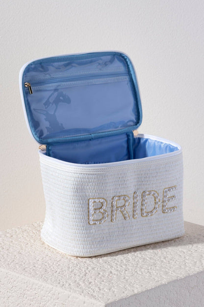 "BRIDE" COSMETIC CASE, WHITE - Nifty Decor & More